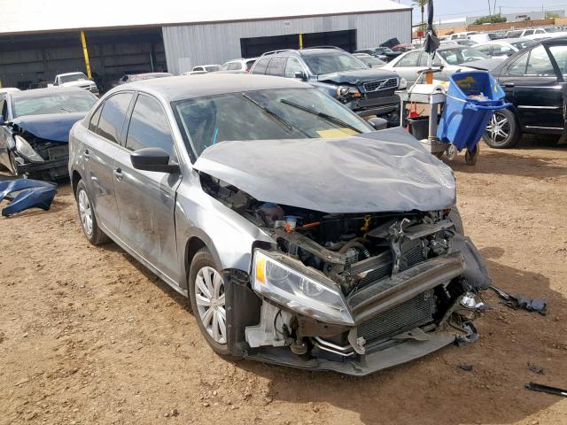 3VW2K7AJ8EM310529 - 2014 VOLKSWAGEN JETTA BASE GRAY photo 1