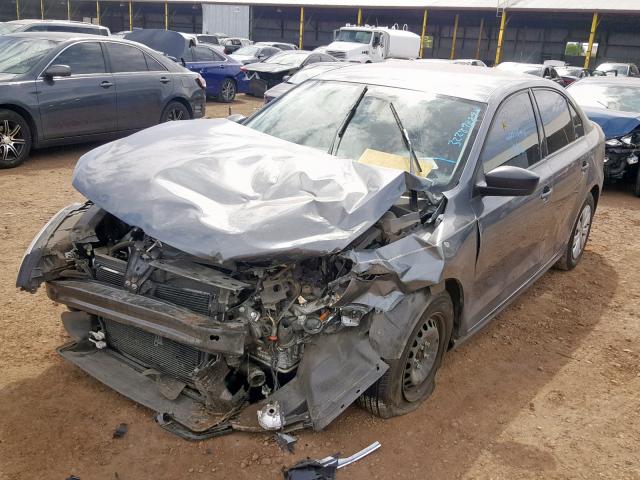 3VW2K7AJ8EM310529 - 2014 VOLKSWAGEN JETTA BASE GRAY photo 2