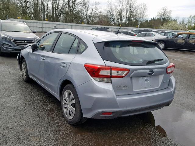 4S3GTAA69J3741665 - 2018 SUBARU IMPREZA SILVER photo 3