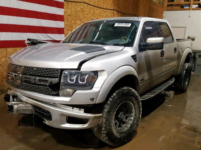 1FTFW1R65CFB20867 - 2012 FORD F150 SVT R SILVER photo 2