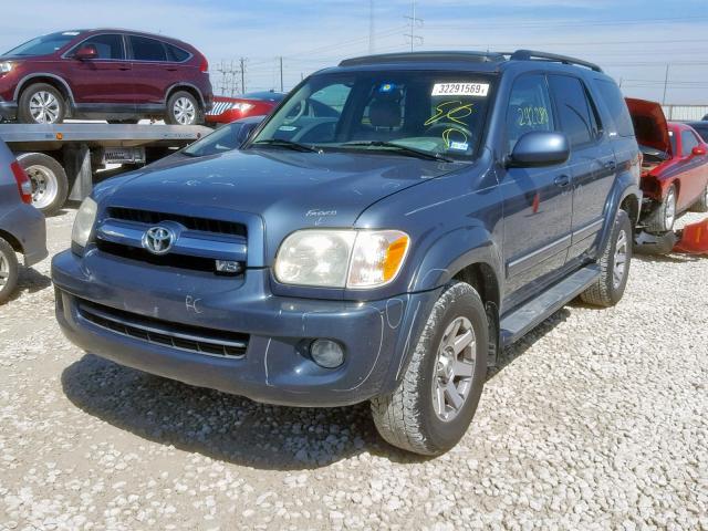 5TDZT38A35S250866 - 2005 TOYOTA SEQUOIA LI BLUE photo 2