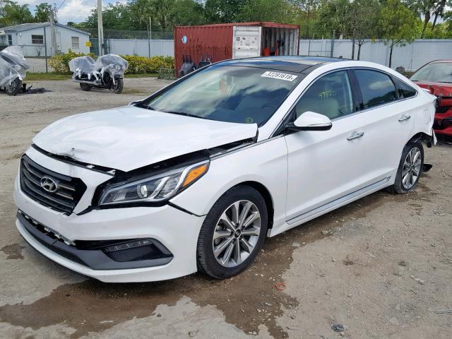 5NPE34AFXGH330264 - 2016 HYUNDAI SONATA SPO WHITE photo 2