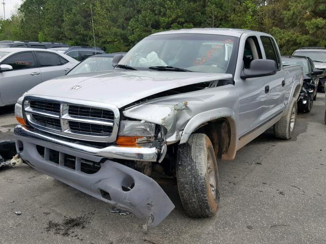 1D7HG48N23S170705 - 2003 DODGE DAKOTA QUA SILVER photo 2