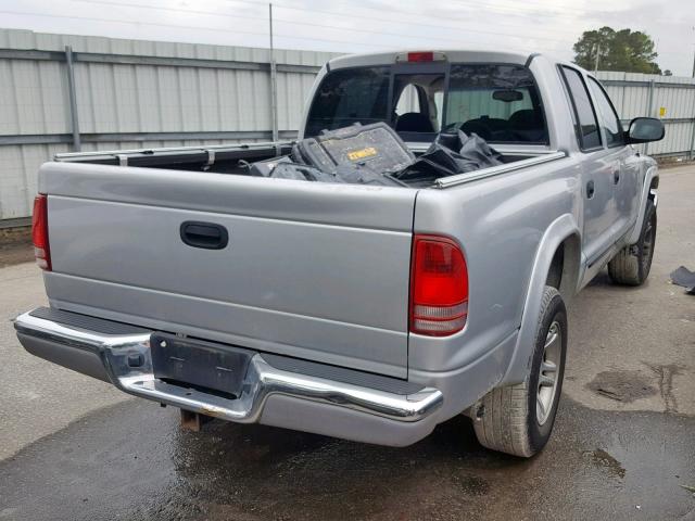 1D7HG48N23S170705 - 2003 DODGE DAKOTA QUA SILVER photo 4