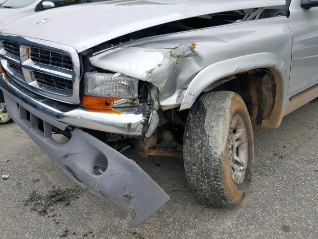 1D7HG48N23S170705 - 2003 DODGE DAKOTA QUA SILVER photo 9