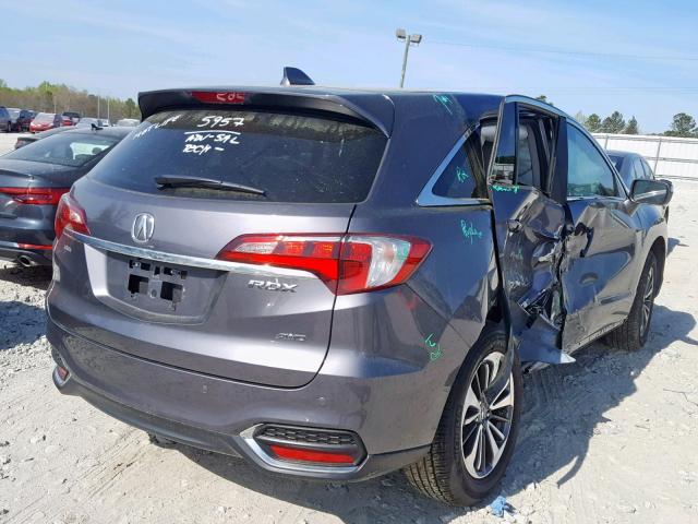 5J8TB4H70JL004499 - 2018 ACURA RDX ADVANC GRAY photo 4