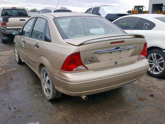 1FAFP38352W118105 - 2002 FORD FOCUS ZTS GOLD photo 3