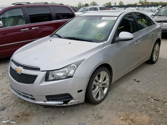 1G1PH5S95B7142704 - 2011 CHEVROLET CRUZE LTZ SILVER photo 2