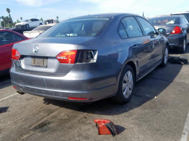 3VW2K7AJ6BM011097 - 2011 VOLKSWAGEN JETTA BASE GRAY photo 4