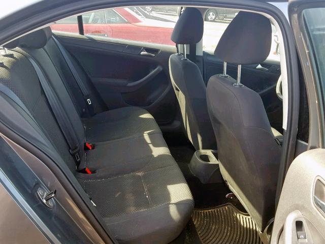 3VW2K7AJ6BM011097 - 2011 VOLKSWAGEN JETTA BASE GRAY photo 6