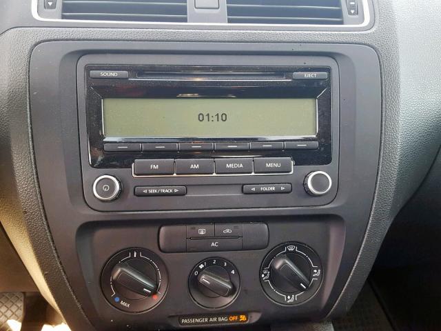 3VW2K7AJ6BM011097 - 2011 VOLKSWAGEN JETTA BASE GRAY photo 9