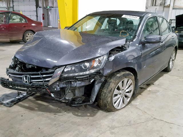 1HGCR3F81DA033575 - 2013 HONDA ACCORD EXL GRAY photo 2