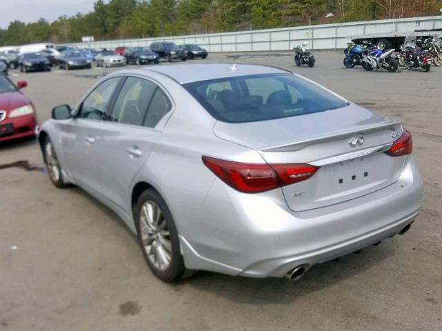 JN1EV7AR2KM552532 - 2019 INFINITI Q50 LUXE SILVER photo 3