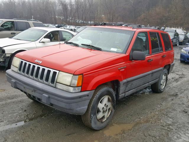 1J4GZ58S5SC775137 - 1995 JEEP GRAND CHER RED photo 2