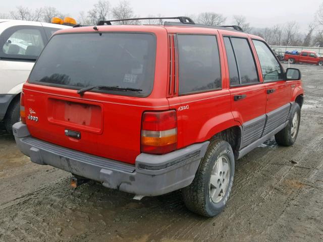 1J4GZ58S5SC775137 - 1995 JEEP GRAND CHER RED photo 4