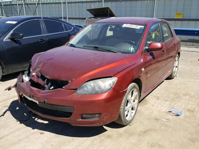 JM1BK343581133898 - 2008 MAZDA 3 HATCHBAC RED photo 2