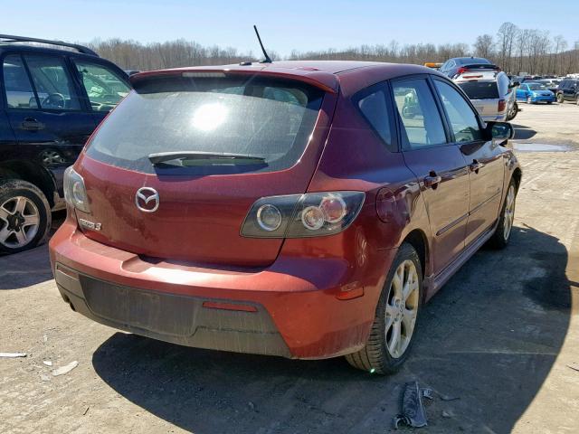 JM1BK343581133898 - 2008 MAZDA 3 HATCHBAC RED photo 4