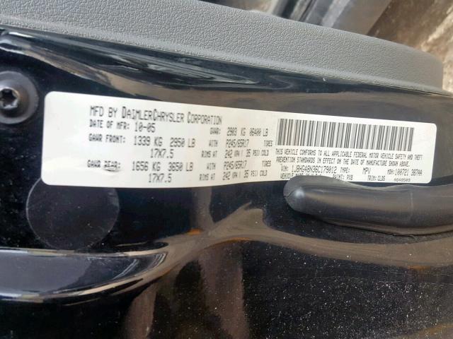 1J8HG48N36C179012 - 2006 JEEP COMMANDER BLACK photo 10