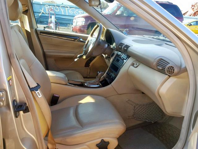 WDBRF61J23A425586 - 2003 MERCEDES-BENZ C 240 BEIGE photo 5