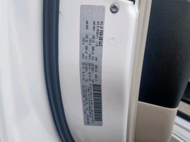 2C4RC1L79JR183810 - 2018 CHRYSLER PACIFICA H WHITE photo 10