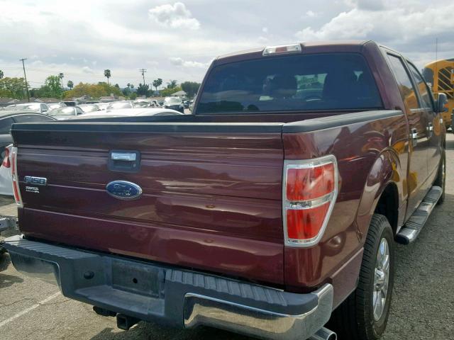 1FTEW1C85AFB44038 - 2010 FORD F150 SUPER BURGUNDY photo 4