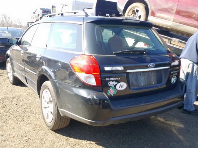 4S4BP60C397319300 - 2009 SUBARU OUTBACK BLACK photo 3