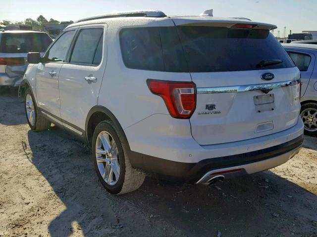 1FM5K7FH7GGC40133 - 2016 FORD EXPLORER L WHITE photo 3