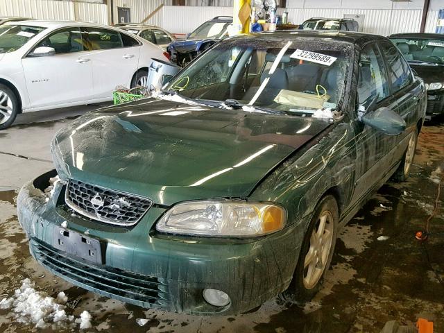 3N1BB51A8YL001776 - 2000 NISSAN SENTRA SE GREEN photo 2