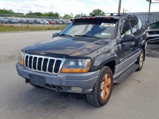 1J4GW48N41C637942 - 2001 JEEP GRAND CHER BLACK photo 2