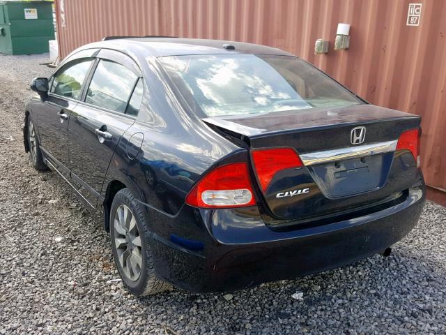 19XFA1F95AE011328 - 2010 HONDA CIVIC EXL BLACK photo 3