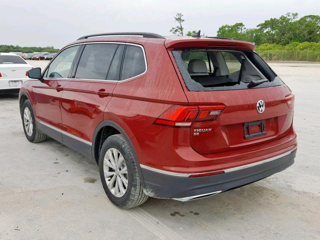 3VV3B7AX4JM165576 - 2018 VOLKSWAGEN TIGUAN SE RED photo 3