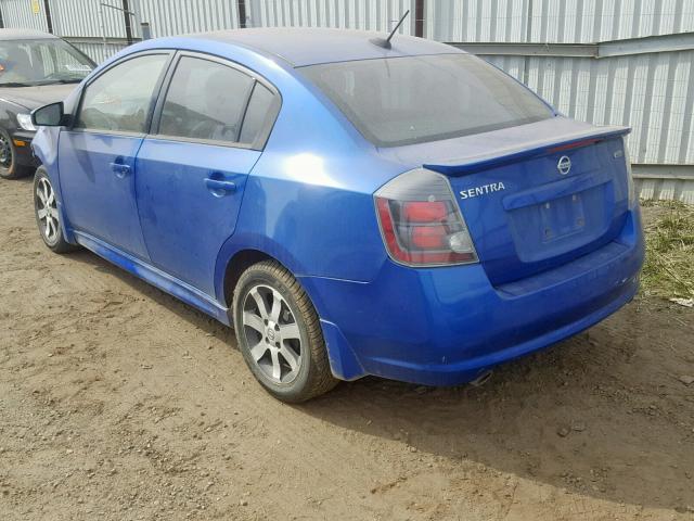 3N1AB6AP2CL666185 - 2012 NISSAN SENTRA 2.0 BLUE photo 3