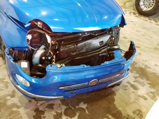 3C3CFFCR6HT580253 - 2017 FIAT 500 LOUNGE BLUE photo 9