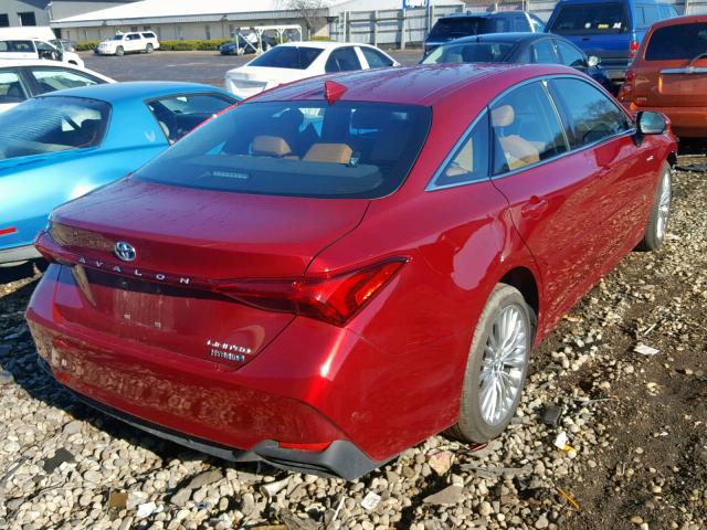 4T1B21FB9KU004766 - 2019 TOYOTA AVALON XLE RED photo 4