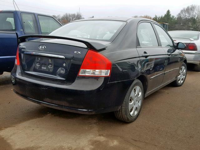 KNAFE121985565074 - 2008 KIA SPECTRA EX BLACK photo 4