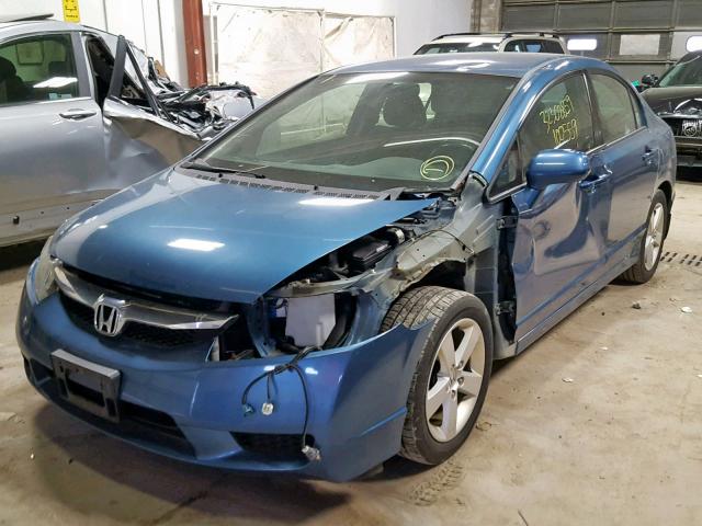 2HGFA16659H504496 - 2009 HONDA CIVIC LX-S BLUE photo 2