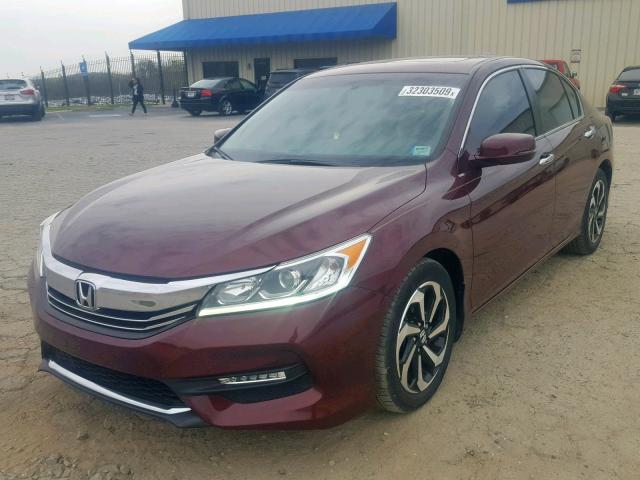 1HGCR2F83GA101325 - 2016 HONDA ACCORD EXL RED photo 2