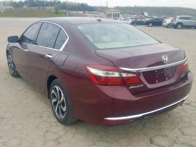 1HGCR2F83GA101325 - 2016 HONDA ACCORD EXL RED photo 3