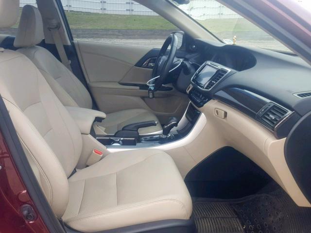 1HGCR2F83GA101325 - 2016 HONDA ACCORD EXL RED photo 5