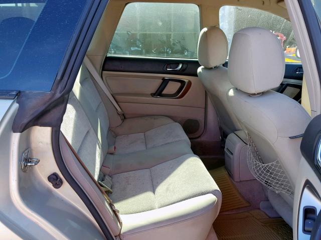 4S4BP61C857385625 - 2005 SUBARU LEGACY OUT CREAM photo 6