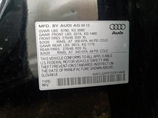 WA1LGAFE1DD014645 - 2013 AUDI Q7 PREMIUM PLUS  photo 10