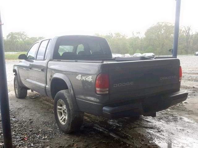 1D7HG38N73S223733 - 2003 DODGE DAKOTA QUA GRAY photo 3