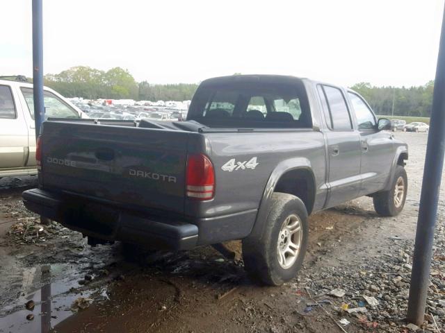 1D7HG38N73S223733 - 2003 DODGE DAKOTA QUA GRAY photo 4