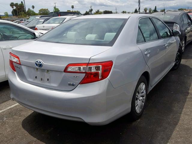 4T1BD1FK8CU007542 - 2012 TOYOTA CAMRY HYBR SILVER photo 4