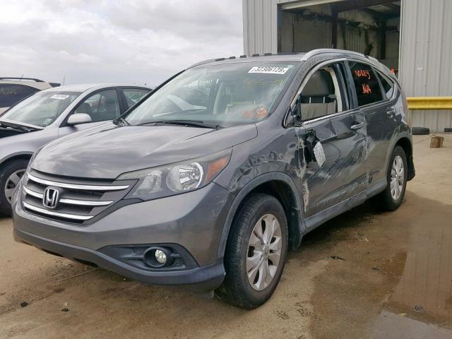 2HKRM3H77EH520818 - 2014 HONDA CR-V EXL GRAY photo 2