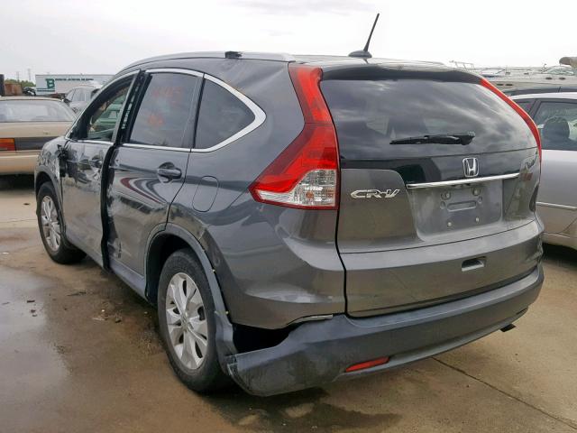 2HKRM3H77EH520818 - 2014 HONDA CR-V EXL GRAY photo 3