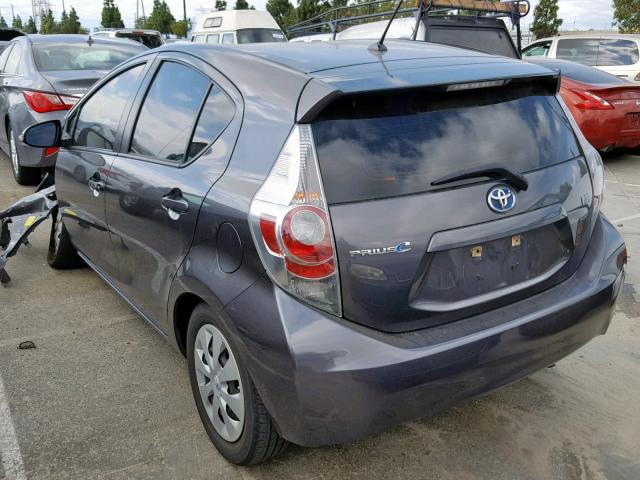 JTDKDTB30D1538493 - 2013 TOYOTA PRIUS C CHARCOAL photo 3