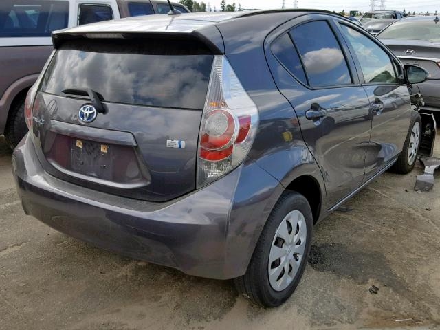 JTDKDTB30D1538493 - 2013 TOYOTA PRIUS C CHARCOAL photo 4