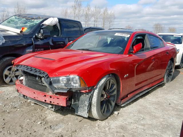 2C3CDXEJ8CH105059 - 2012 DODGE CHARGER SR RED photo 2