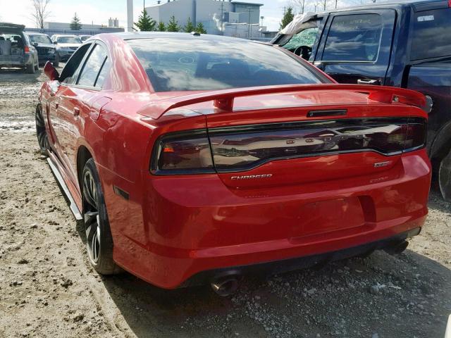 2C3CDXEJ8CH105059 - 2012 DODGE CHARGER SR RED photo 3